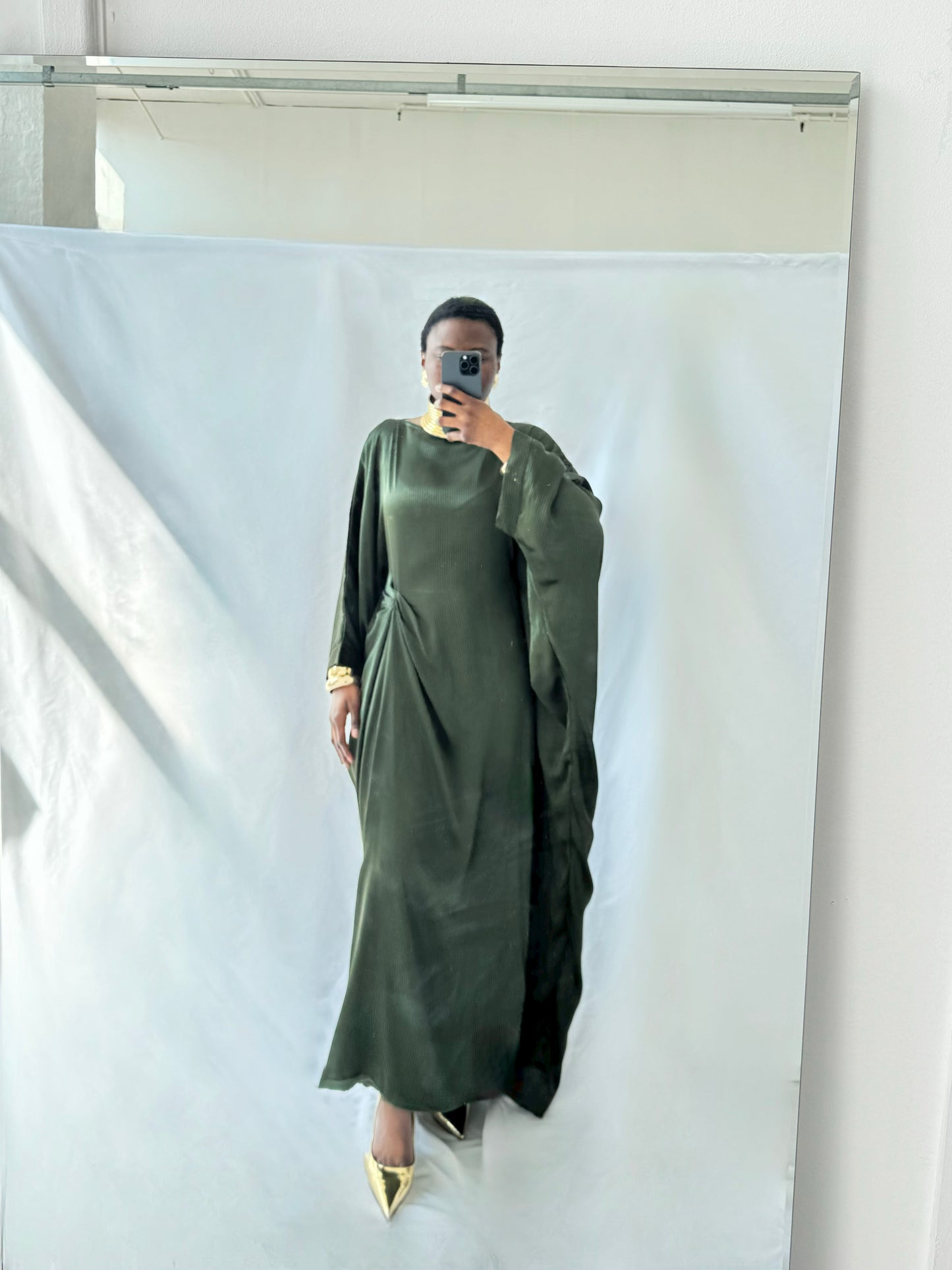 The Leela Kaftan Dress in Green