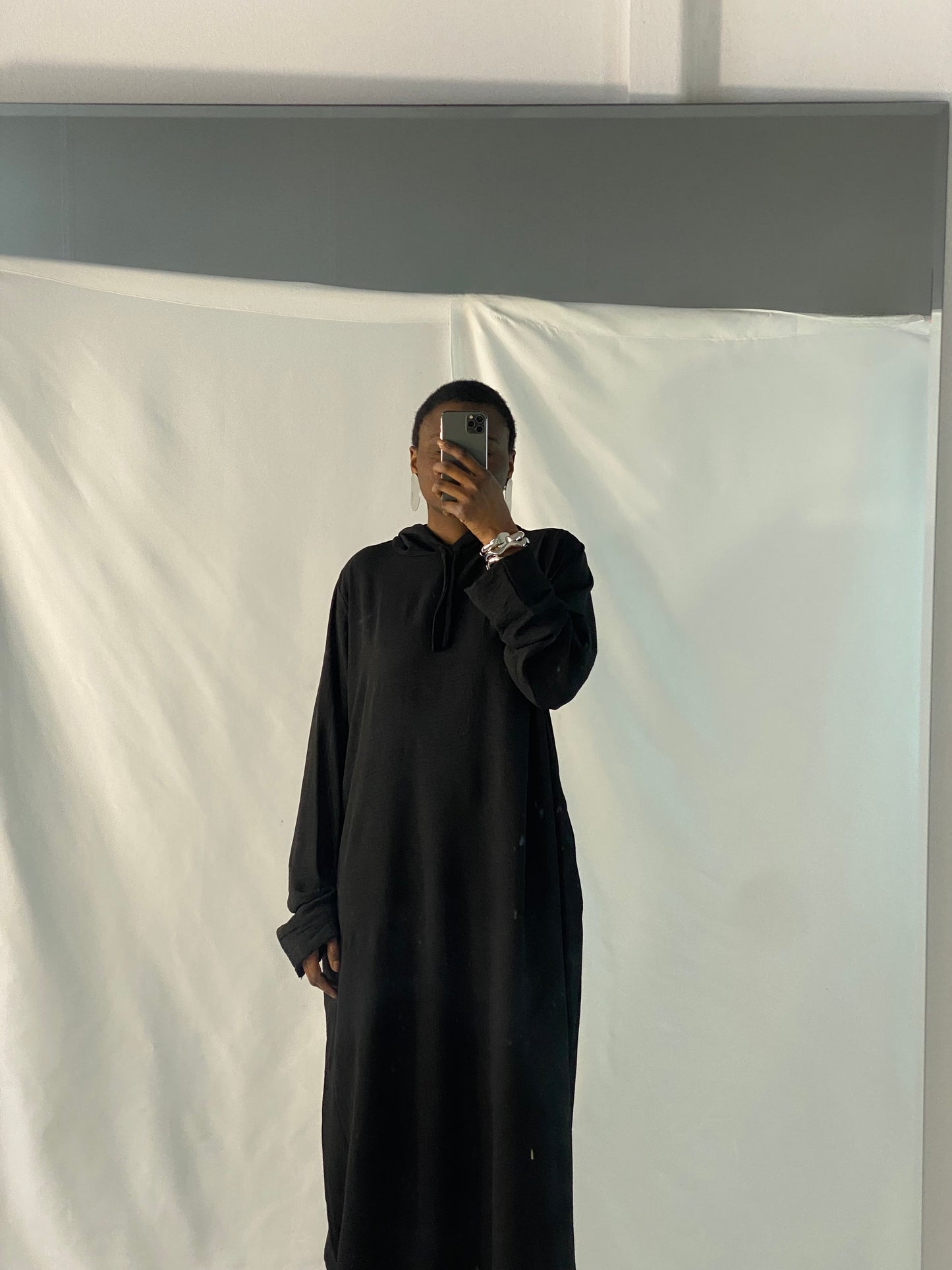 The Aya Hooded Abaya Dress in Black