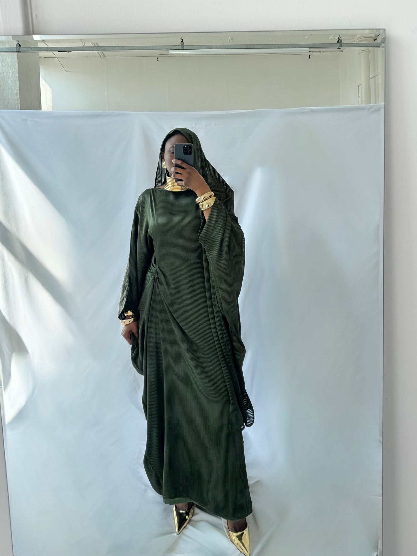 The Leela Kaftan Dress in Green