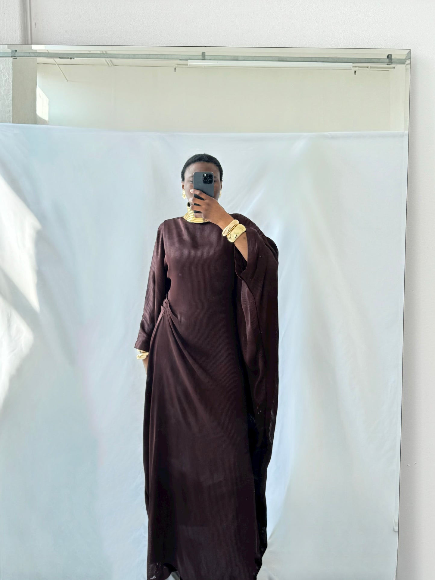 The Leela Kaftan Dress in Brown