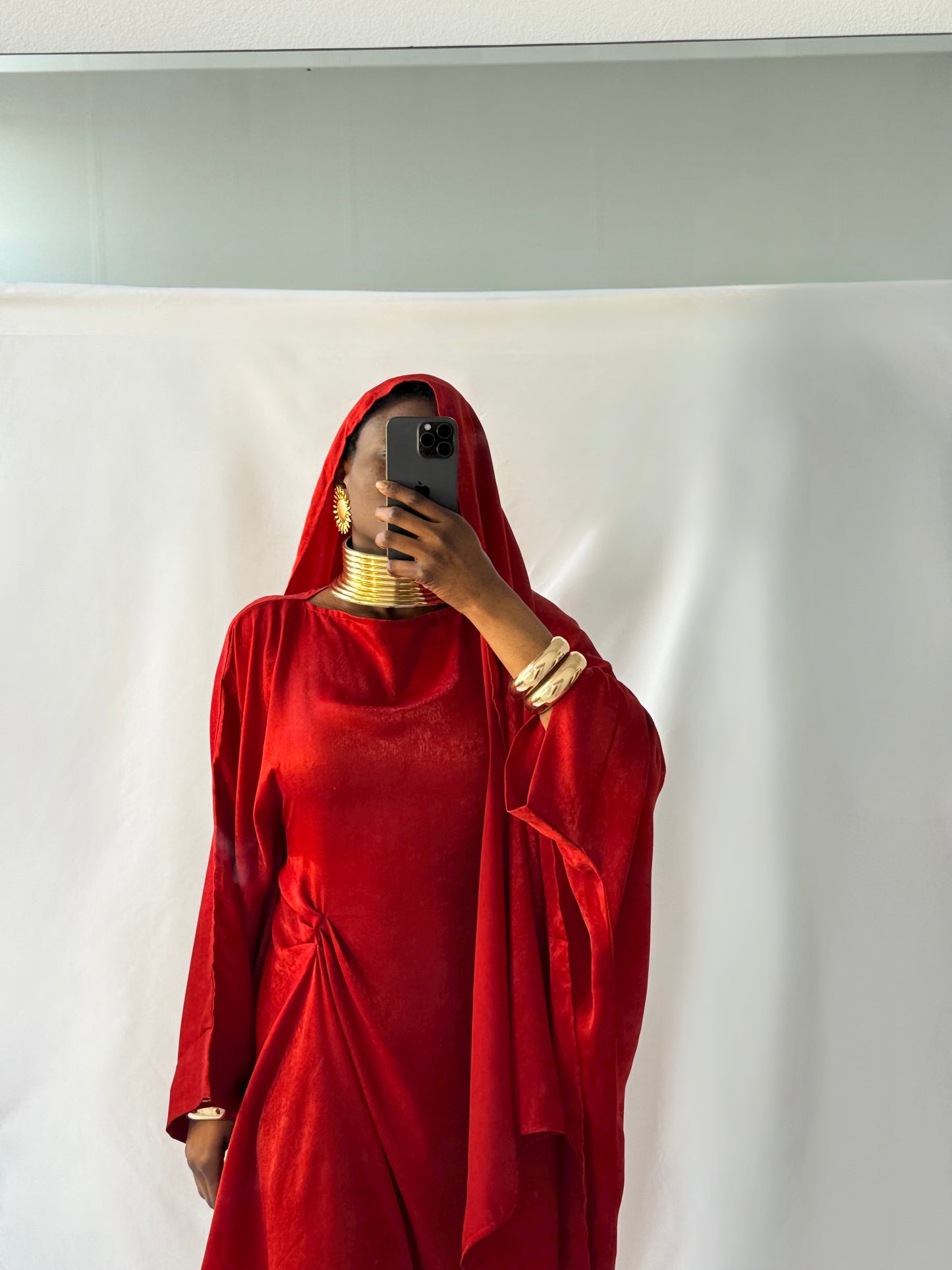 Hanifa Abaya & Scarf Set in Red