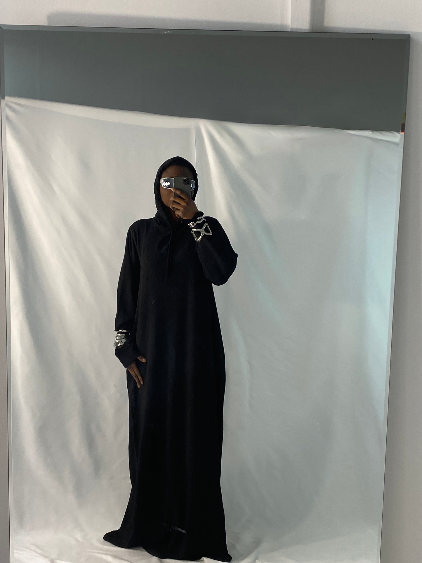 The Aya Hooded Abaya Dress in Black