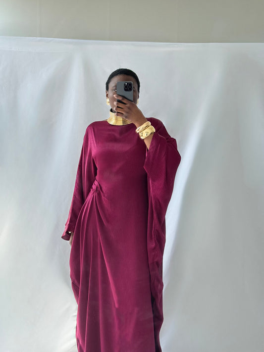 The Leela Kaftan Dress in Dark Fuchsia