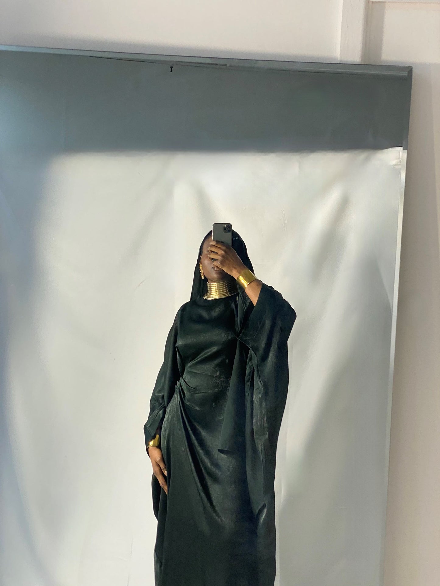 Hanifa Abaya & Scarf Set in Dark Green