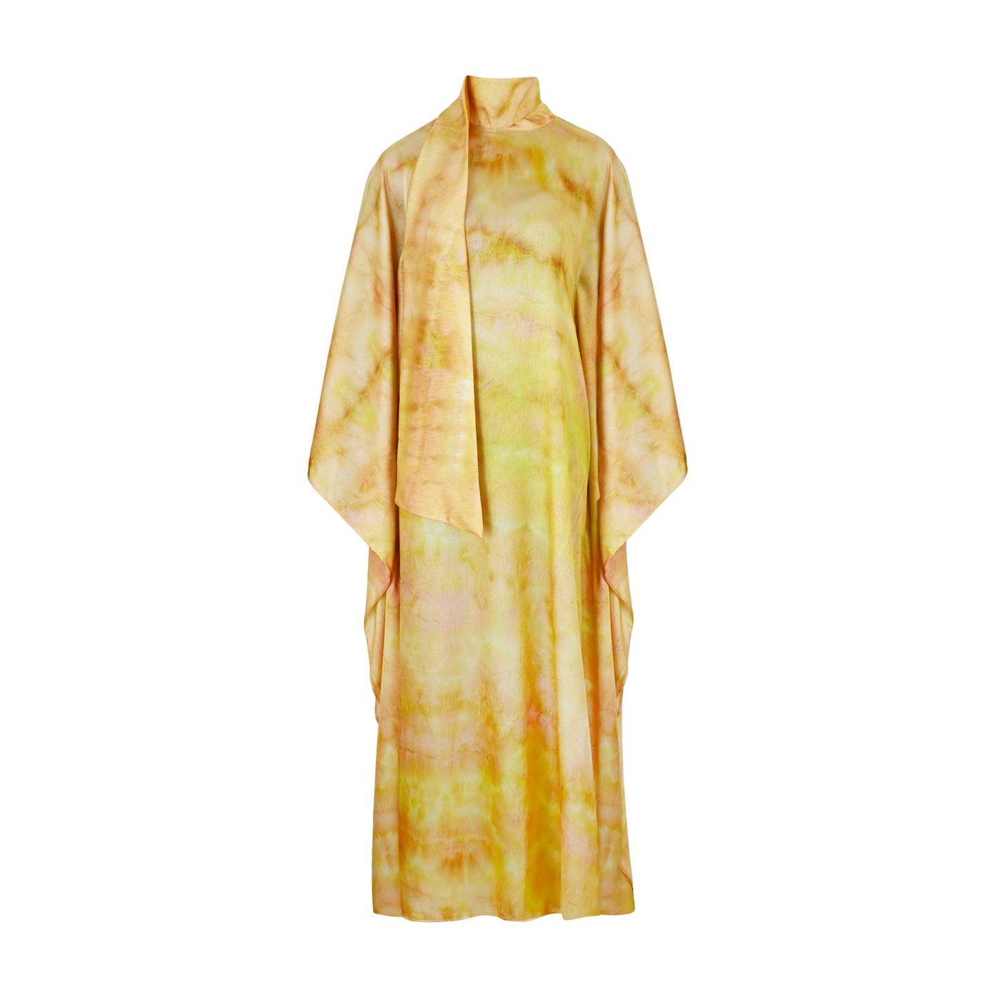 KATSUMI YELLOW PRINT KAFTAN DRESS