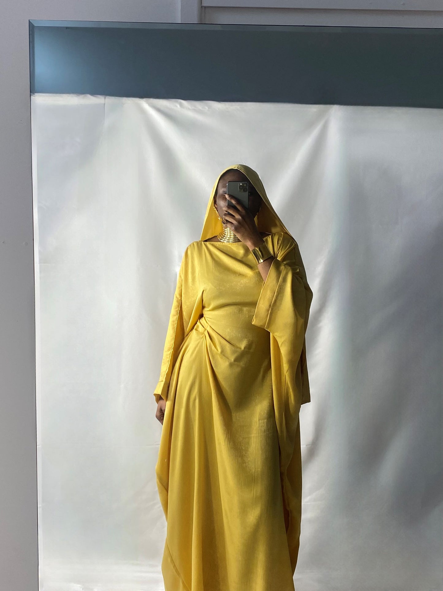 Hanifa Abaya & Scarf Set in Yellow