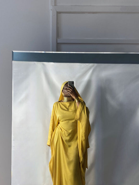 Hanifa Abaya & Scarf Set in Yellow