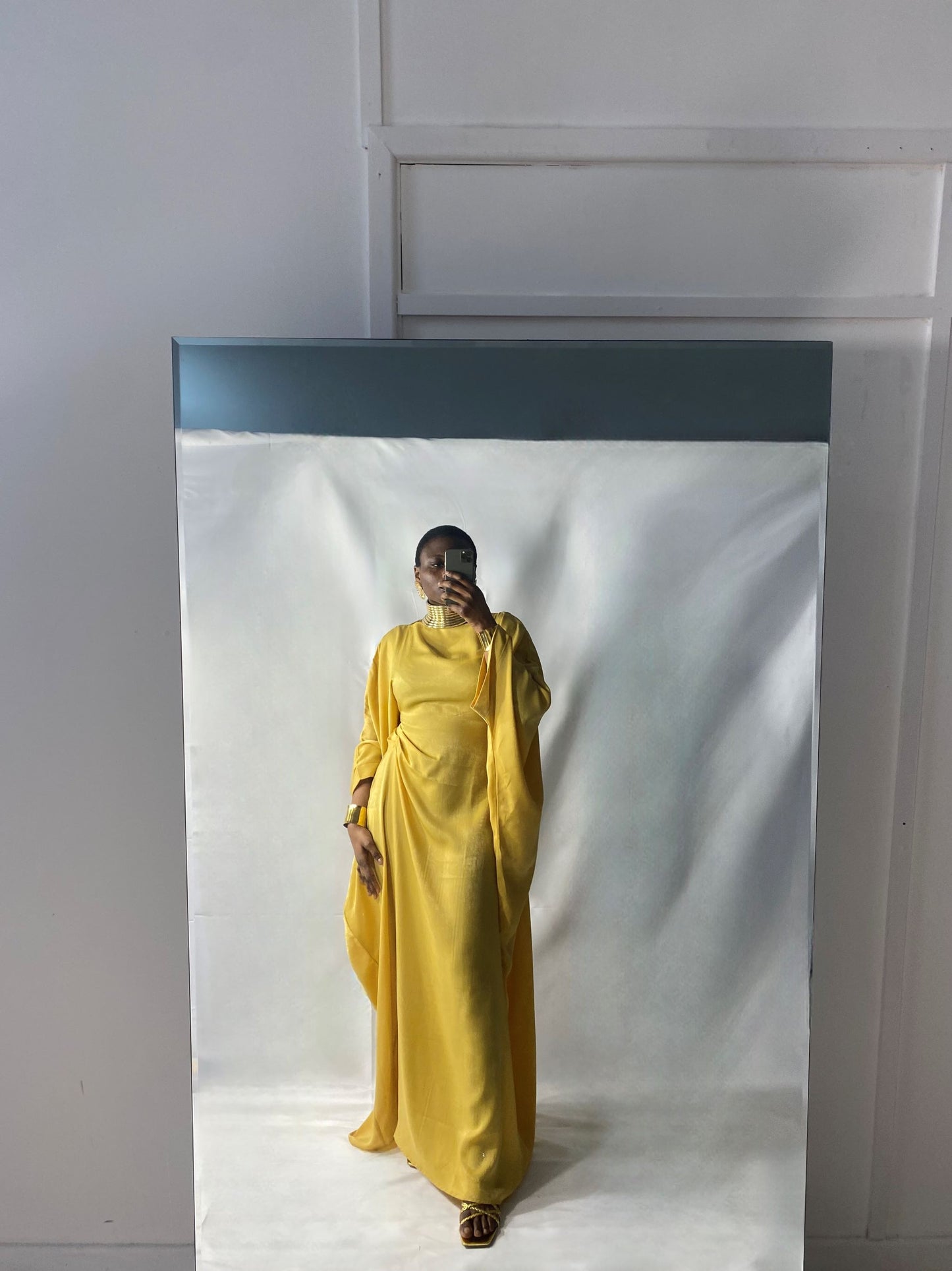 Hanifa Abaya & Scarf Set in Yellow