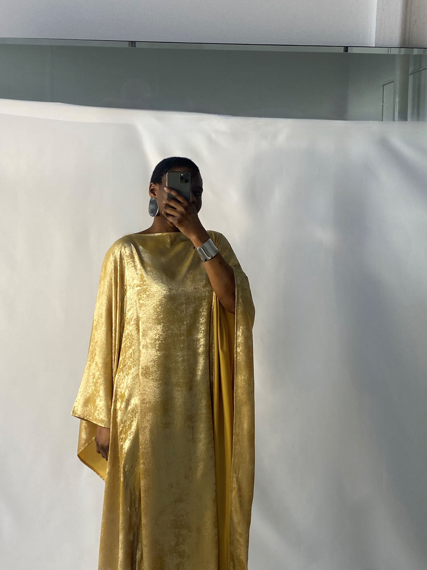 Katija Kaftan in Metallic Yellow