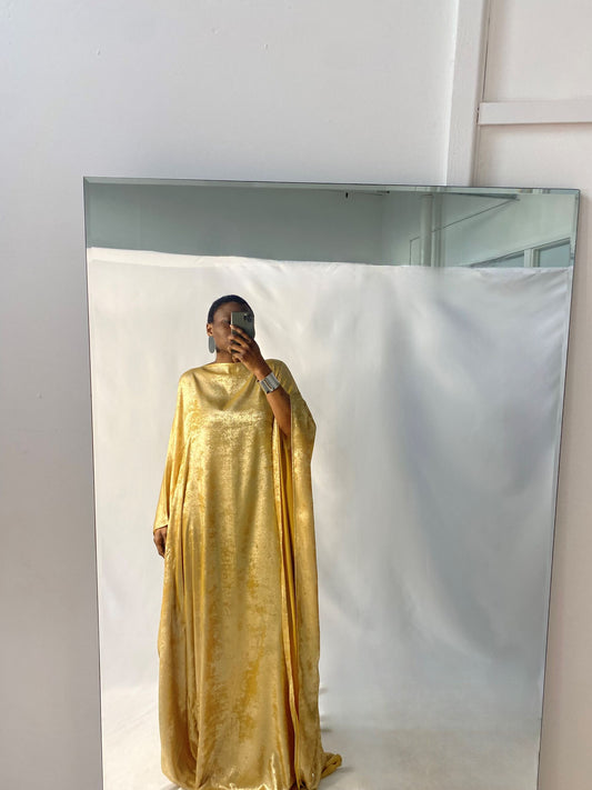 Katija Kaftan in Metallic Yellow